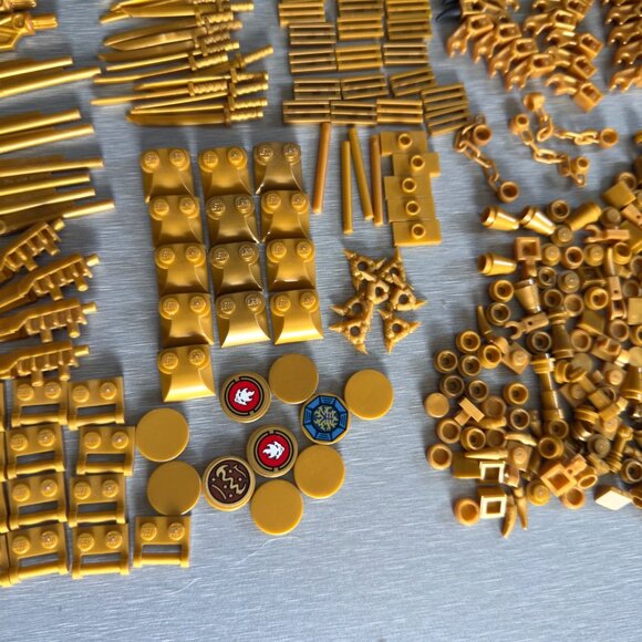 Lego Ninjago Weapons Accessories Lot Gold Sword Sai Knife Wheels Throwing Stars - Picture 3 of 15
